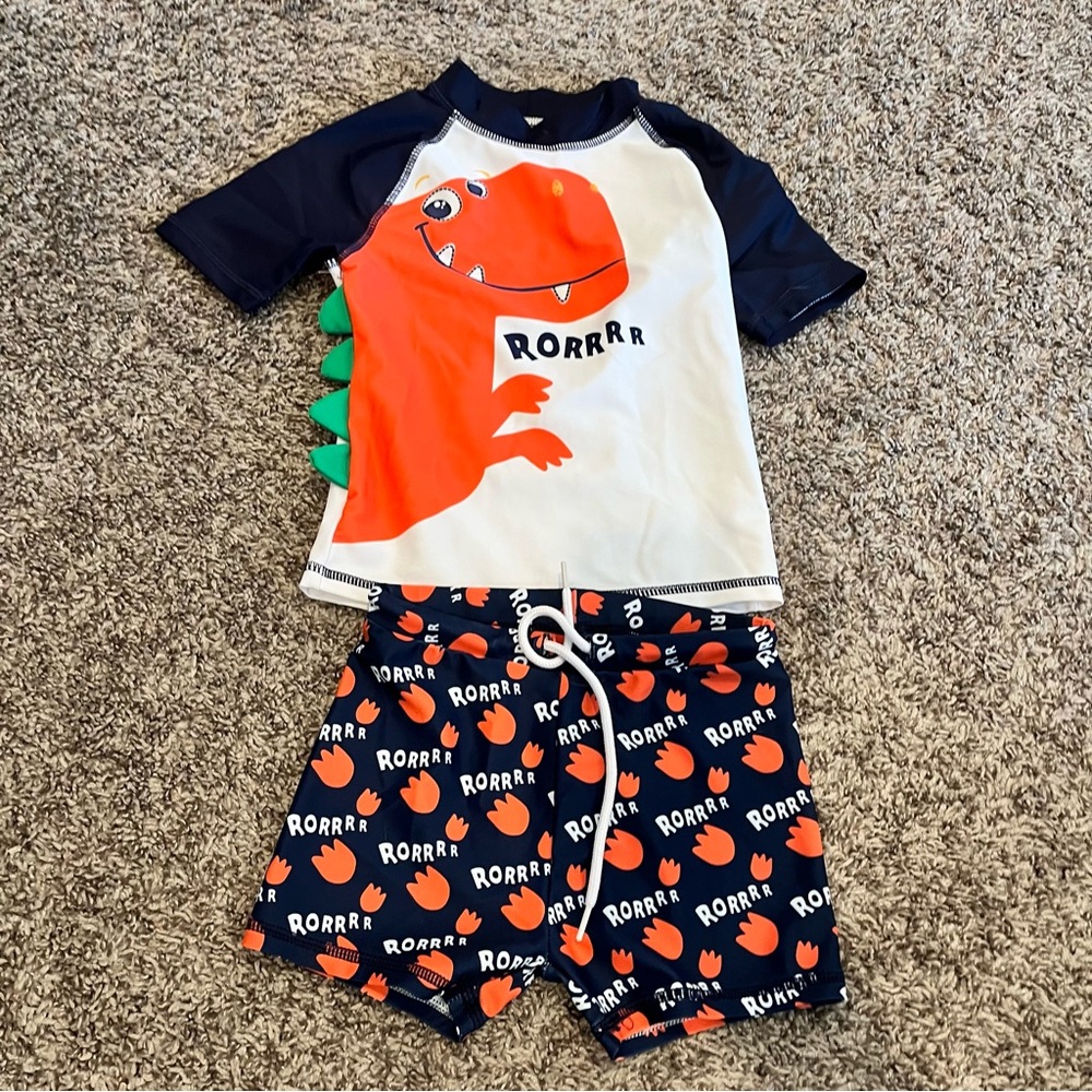 OP Orange and Blue Rashguard Swim Set
